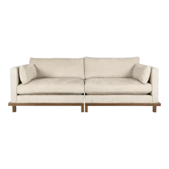 Canapé 3 places en chêne teinté et tissu sable 230cm Blossom - Zuiver