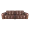 Canapé 3 places en cuir chocolat Hackman - Dutchbone