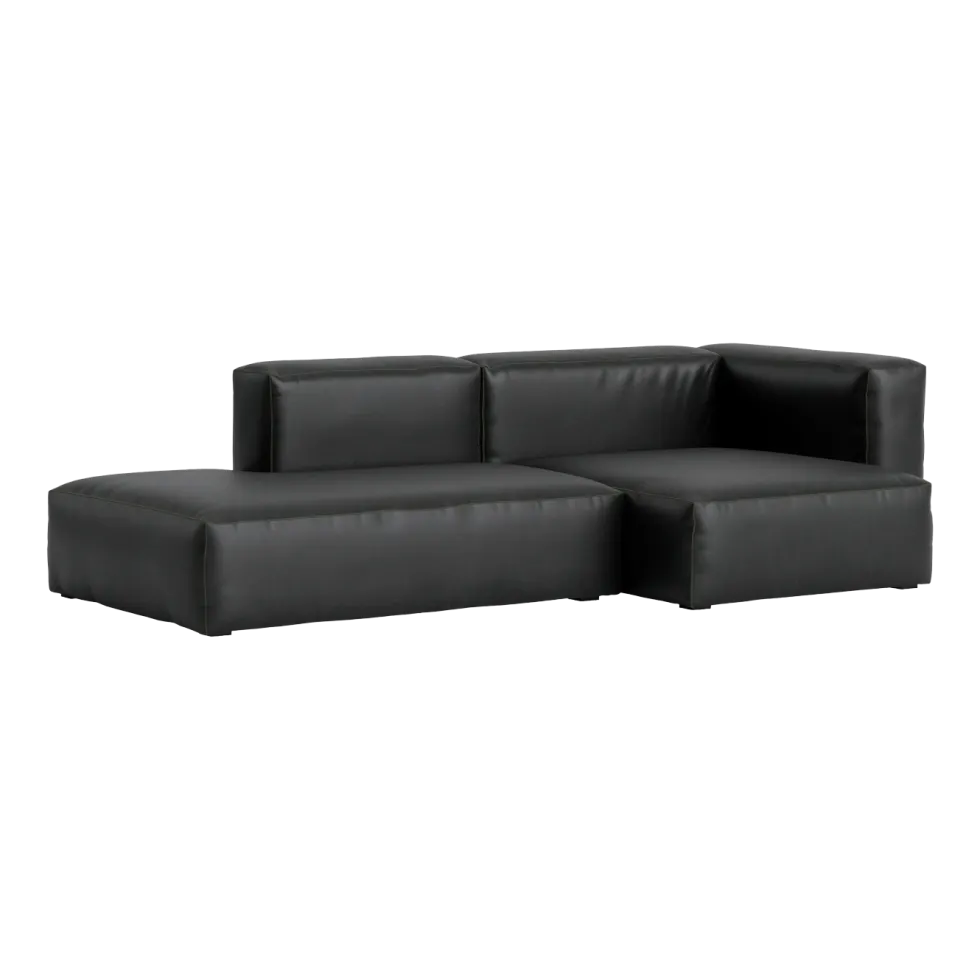 Canapé 2,5 places en cuir Sense black Mags Soft combinaison 3 right - Hay