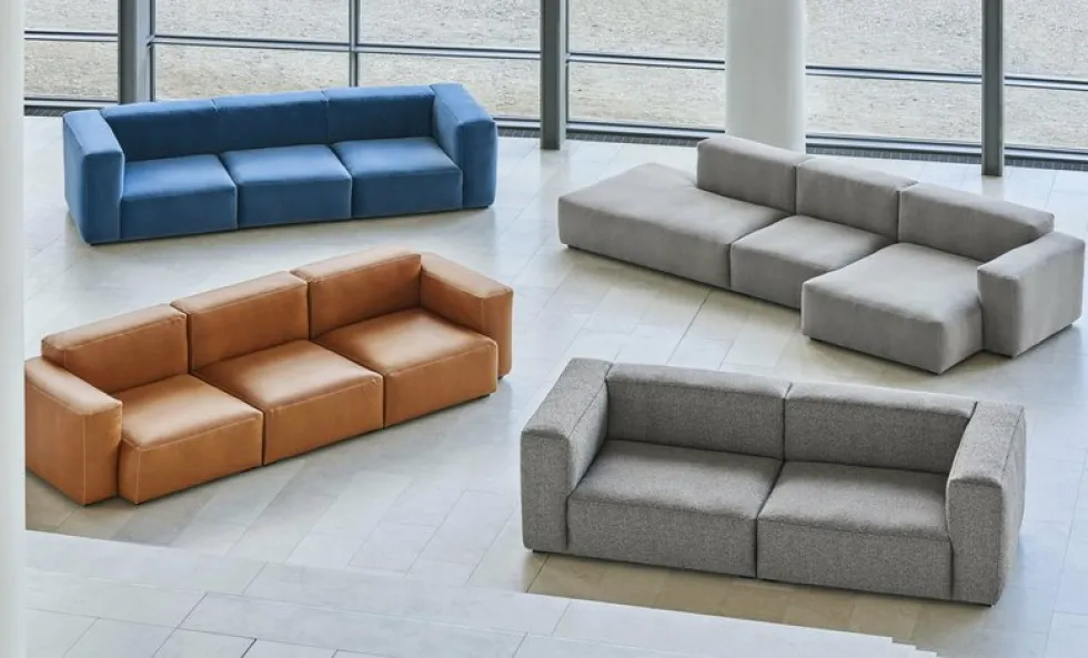 Canapé 2,5 places en cuir Sense black Mags Soft combinaison 3 right - Hay
