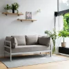 Canapé 2 places en métal gris austral et tissu beige Easy - Tiptoe