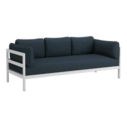 Canapé 3 places en métal gris austral et tissu bleu nuit Easy - Tiptoe