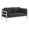 Canapé 2 places en métal gris austral et tissu gris ardoise Easy - Tiptoe