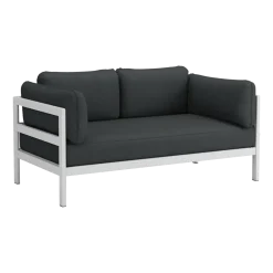 Canapé 2 places en métal gris austral et tissu gris ardoise Easy - Tiptoe