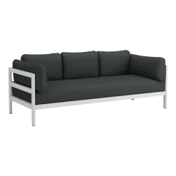 Canapé 3 places en métal gris austral et tissu gris ardoise Easy - Tiptoe