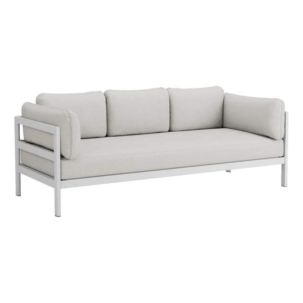 Canapé 3 places en métal gris austral et tissu gris chiné Easy - Tiptoe