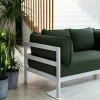 Canapé 2 places en métal gris austral et tissu vert Easy - Tiptoe