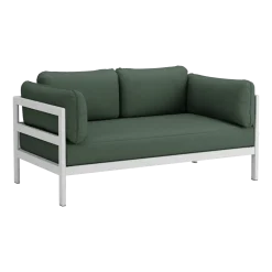Canapé 2 places en métal gris austral et tissu vert Easy - Tiptoe