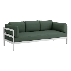 Canapé 3 places en métal gris austral et tissu vert Easy - Tiptoe