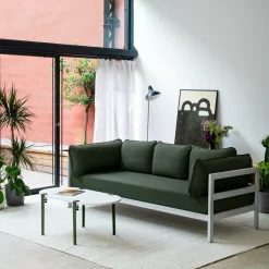 Canapé 3 places en métal gris austral et tissu vert Easy - Tiptoe