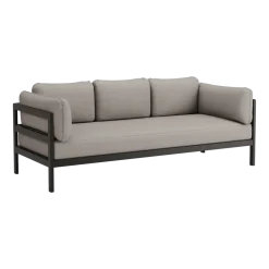 Canapé 3 places en métal noir et tissu beige Easy - Tiptoe