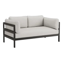 Canapé 2 places en métal noir et tissu gris chiné Easy - Tiptoe