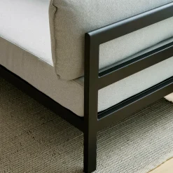 Canapé 2 places en métal noir et tissu gris chiné Easy - Tiptoe