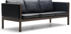 Canapé 3 places en noyer huilé et assise en cuir thor 301 195cm CH163 - Carl Hansen & Søn