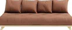 Canapé 2 places en pin et matelas coton argile brune 200x90cm Senza - Karup Design