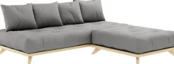 Canapé 2 places en pin et matelas gris 200x90cm Senza - Karup Design
