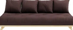 Canapé 2 places en pin et matelas marron 200x90cm Senza - Karup Design