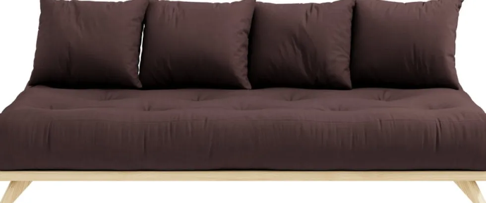 Canapé 2 places en pin et matelas marron 200x90cm Senza - Karup Design