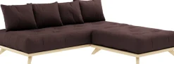 Canapé 2 places en pin et matelas marron 200x90cm Senza - Karup Design