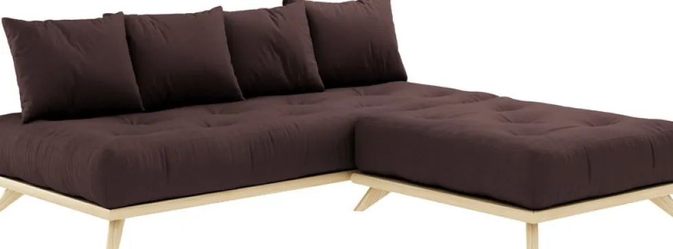 Canapé 2 places en pin et matelas marron 200x90cm Senza - Karup Design