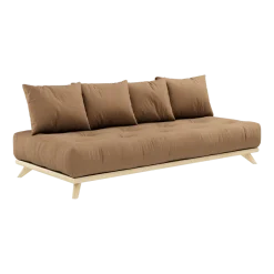 Canapé 2 places en pin et matelas mocca 200x90cm Senza - Karup Design
