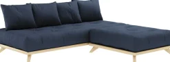 Canapé 2 places en pin et matelas navy 200x90cm Senza - Karup Design
