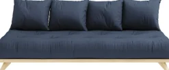 Canapé 2 places en pin et matelas navy 200x90cm Senza - Karup Design