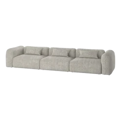 Canapé 4 places en polyester clay grey mélange Yaro - noo.ma