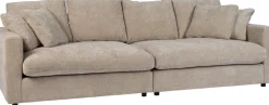 Canapé 3 places en polyester et mélange de lin nature soft 266cm Sense - Zuiver