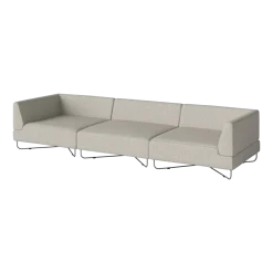 Canapé 3 places en tissu beige sable nantes piètement acier Orlando - Bolia