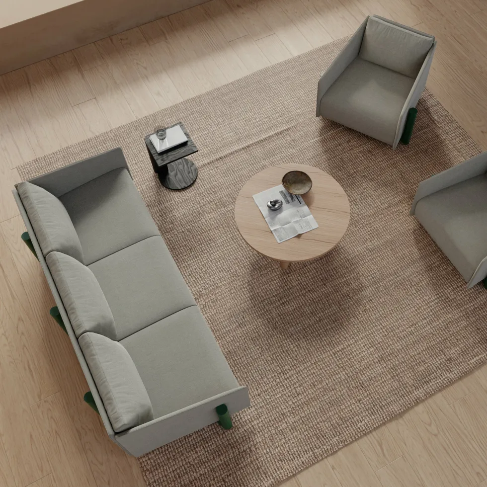 Canapé 4 places en tissu gris Timber - Kann Design