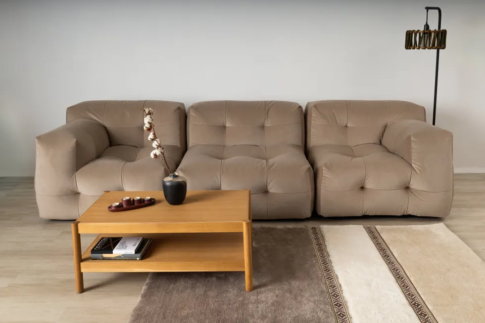 Canapé 3 places en tissu textum avelina beige 315cm Not-A-Sofa - EMKO