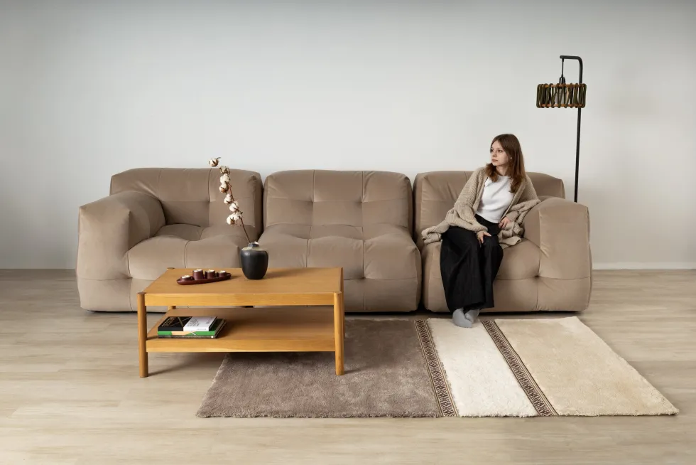 Canapé 3 places en tissu textum avelina beige 315cm Not-A-Sofa - EMKO