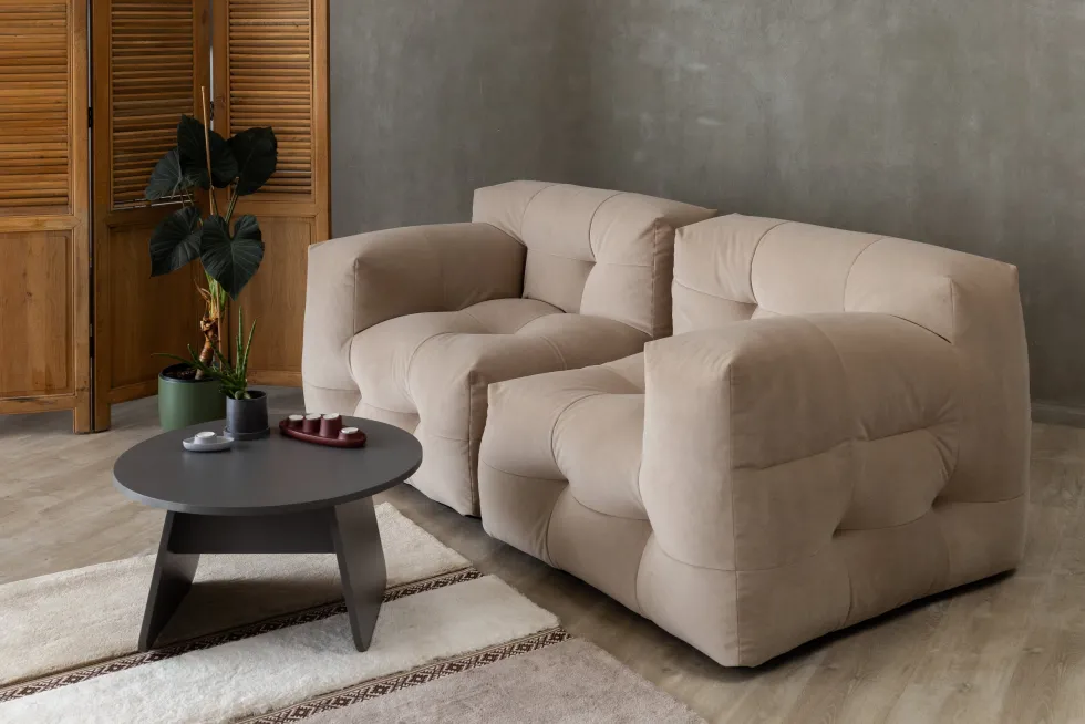 Canapé 2 places en tissu textum avelina chocolat 210cm Not-A-Sofa - EMKO