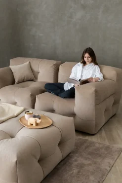 Canapé 2 places en tissu textum avelina chocolat 210cm Not-A-Sofa - EMKO