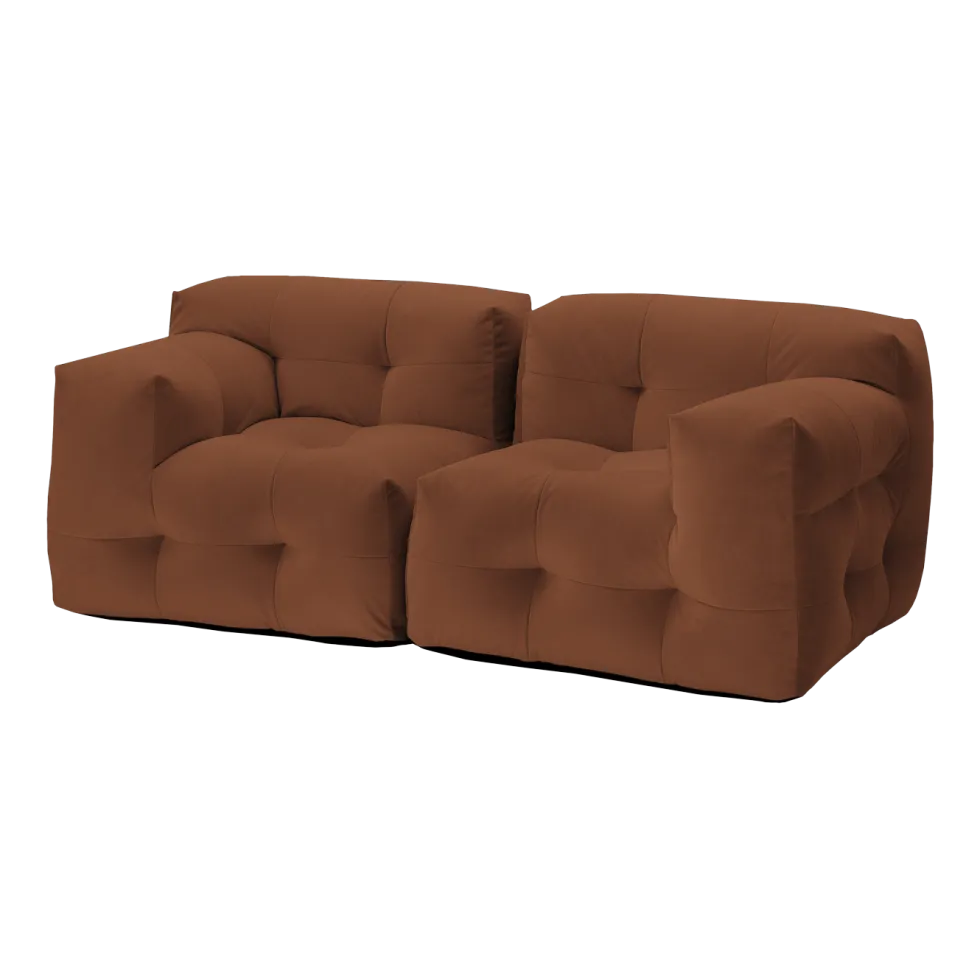Canapé 2 places en tissu textum avelina chocolat 210cm Not-A-Sofa - EMKO