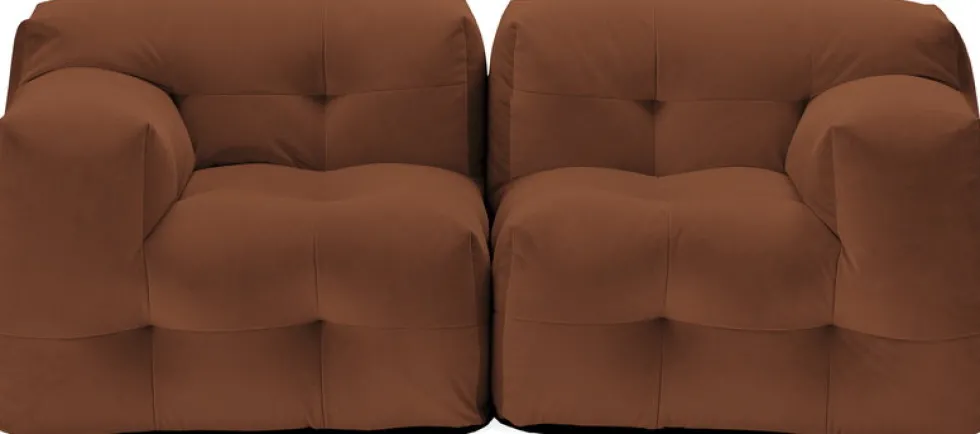 Canapé 2 places en tissu textum avelina chocolat 210cm Not-A-Sofa - EMKO