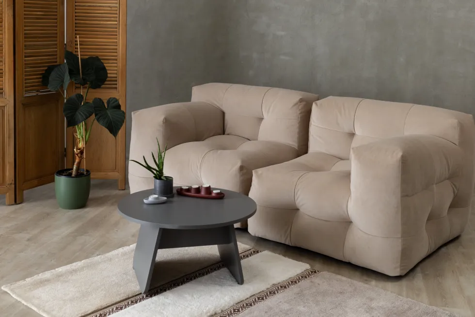 Canapé 2 places en tissu textum avelina chocolat 210cm Not-A-Sofa - EMKO