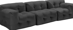Canapé 3 places en tissu textum avelina gris foncé 315cm Not-A-Sofa - EMKO