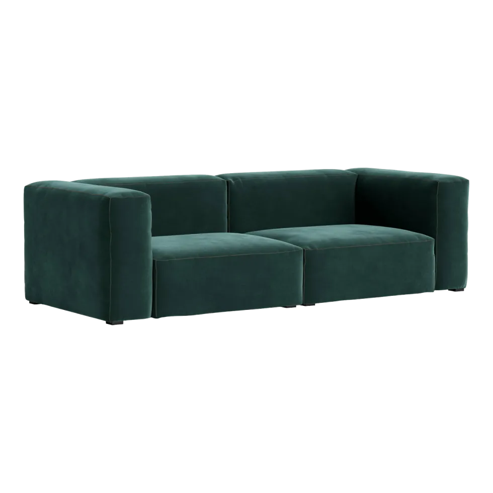 Canapé 2,5 places en velour Lola vert foncé Mags Soft combinaison 1 - Hay