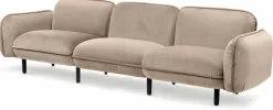 Canapé 3 places en velours beige Bean - Emko