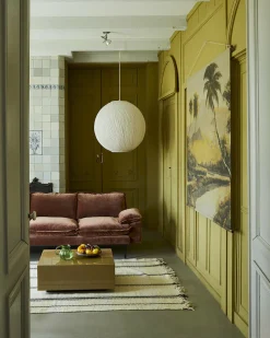 Canapé 2 places en velours brique Retro - Hkliving