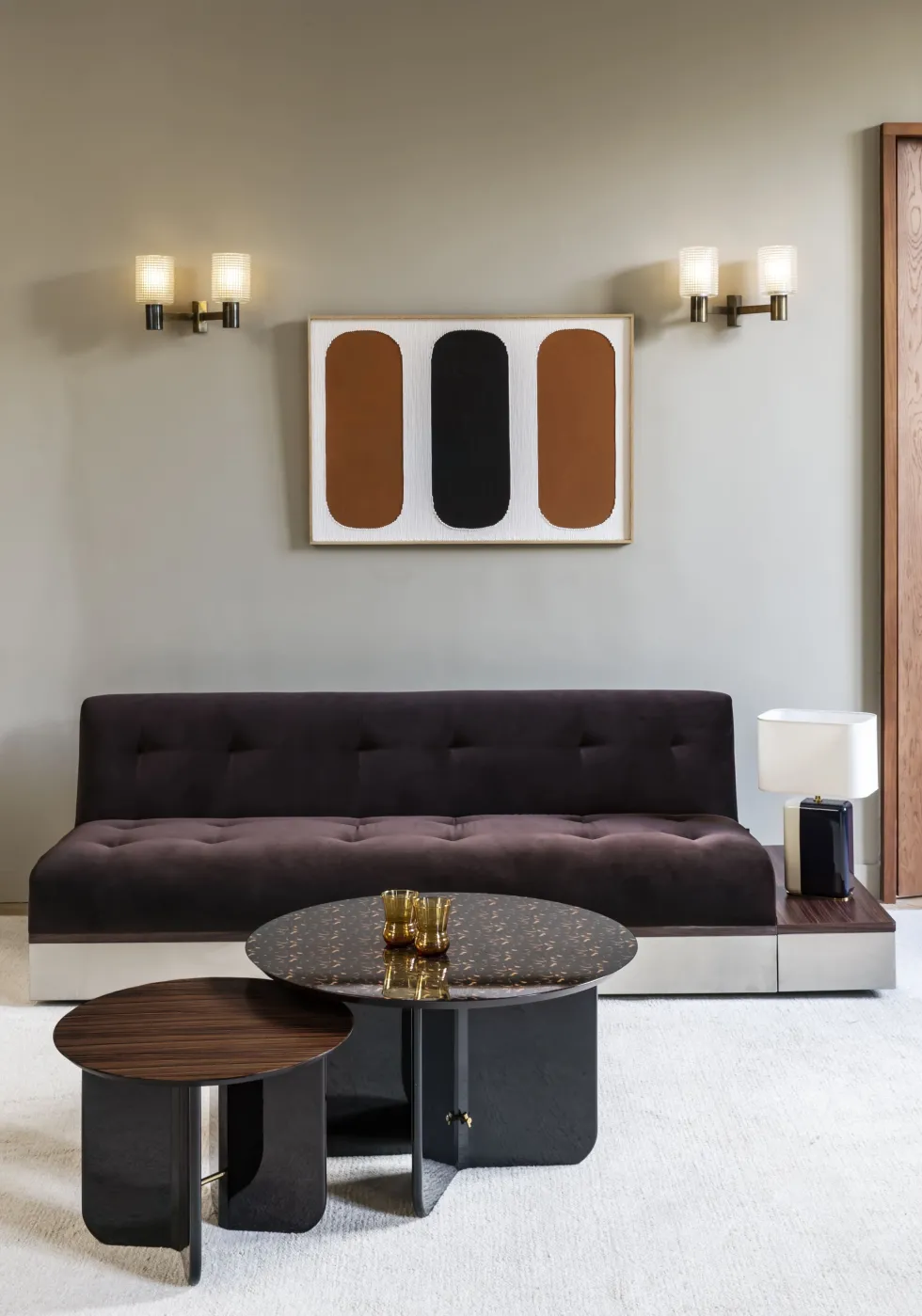 Canapé 3 places en velours honey 195 cm Stanley - RED Edition