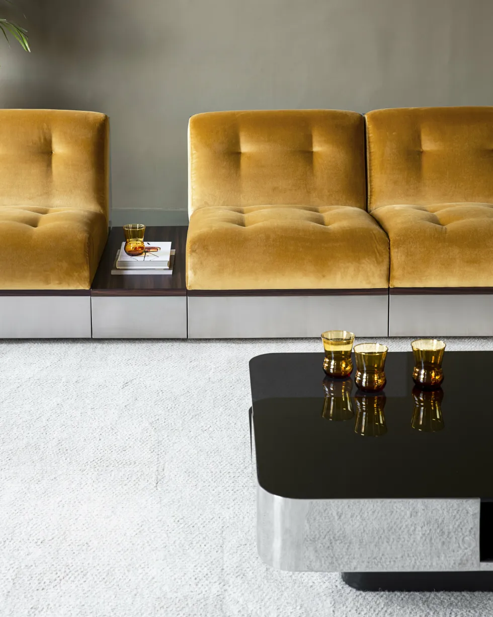 Canapé 3 places en velours honey 195 cm Stanley - RED Edition