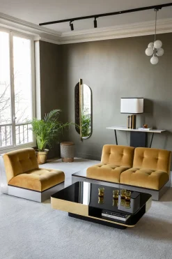 Canapé 3 places en velours honey 195 cm Stanley - RED Edition