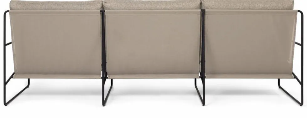 Canapé 3 places extérieur sable et métal noir Desert - Ferm Living