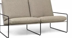 Canapé 2 places extérieur sable et métal noir Desert - Ferm Living