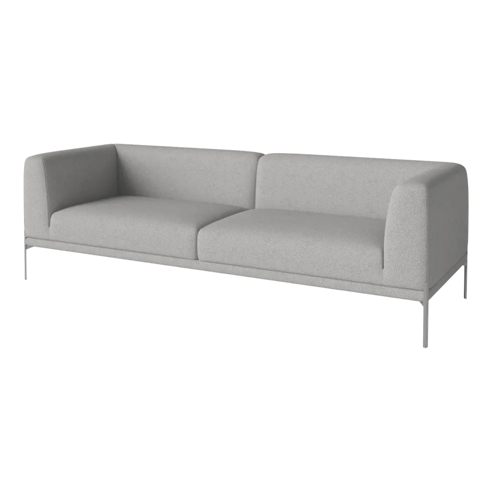 Canapé 3 places modulable en tissu bouclé gris clair paza Caisa - Bolia