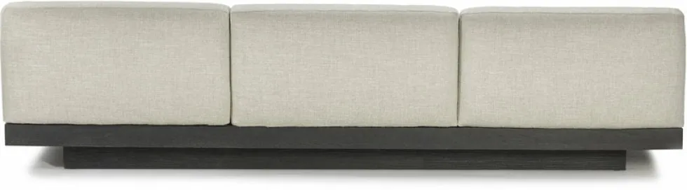 Canapé trois places en bois noir et coussins blancs os 287 x 115 x 72 cm Rudolph - Serax
