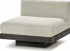 Canapé une place en bois noir et coussins blanc os 96 x 115 x 72 cm Rudolph - Serax
